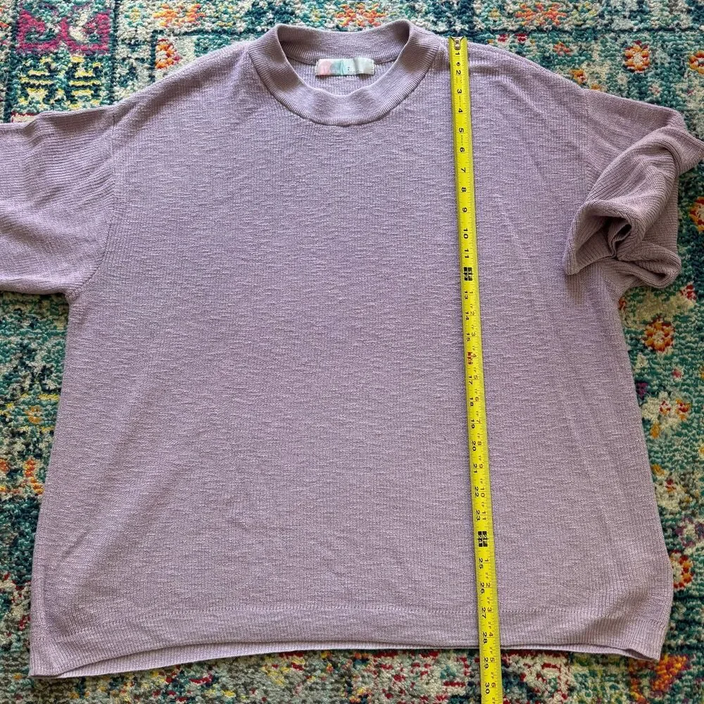 Free People‎ Beach Malibu Solid Surf Lilac Fizz Sweater Size Large